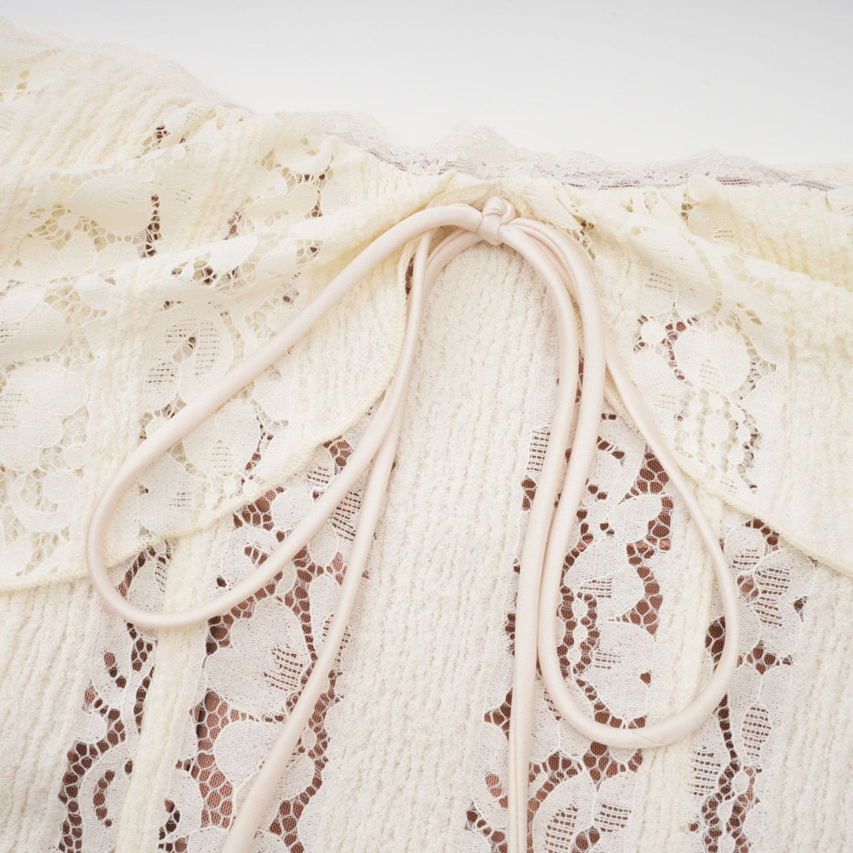 Émeline floral lace flaredcuff maxi dress in Neutrals