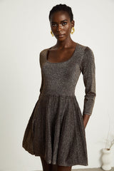 Émeline metallicthreading ribbed mini dress