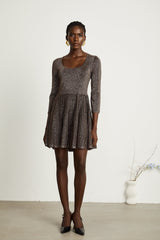 Émeline metallicthreading ribbed mini dress