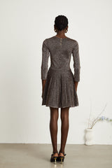 Émeline metallicthreading ribbed mini dress