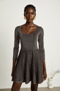 Émeline metallicthreading ribbed mini dress