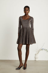Émeline metallicthreading ribbed mini dress