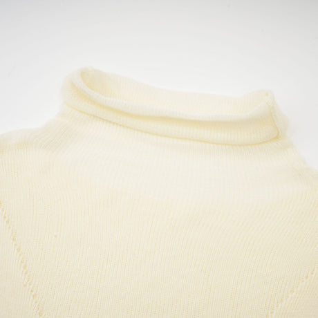 Émeline white knitted pleated midi dress