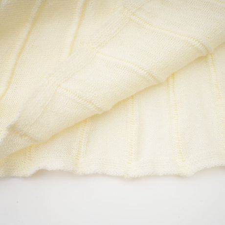 Émeline white knitted pleated midi dress