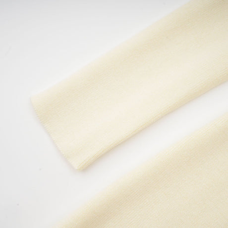 Émeline white knitted pleated midi dress