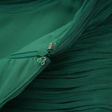 Emerald Green One Shoulder Ruched Maxi Dress
