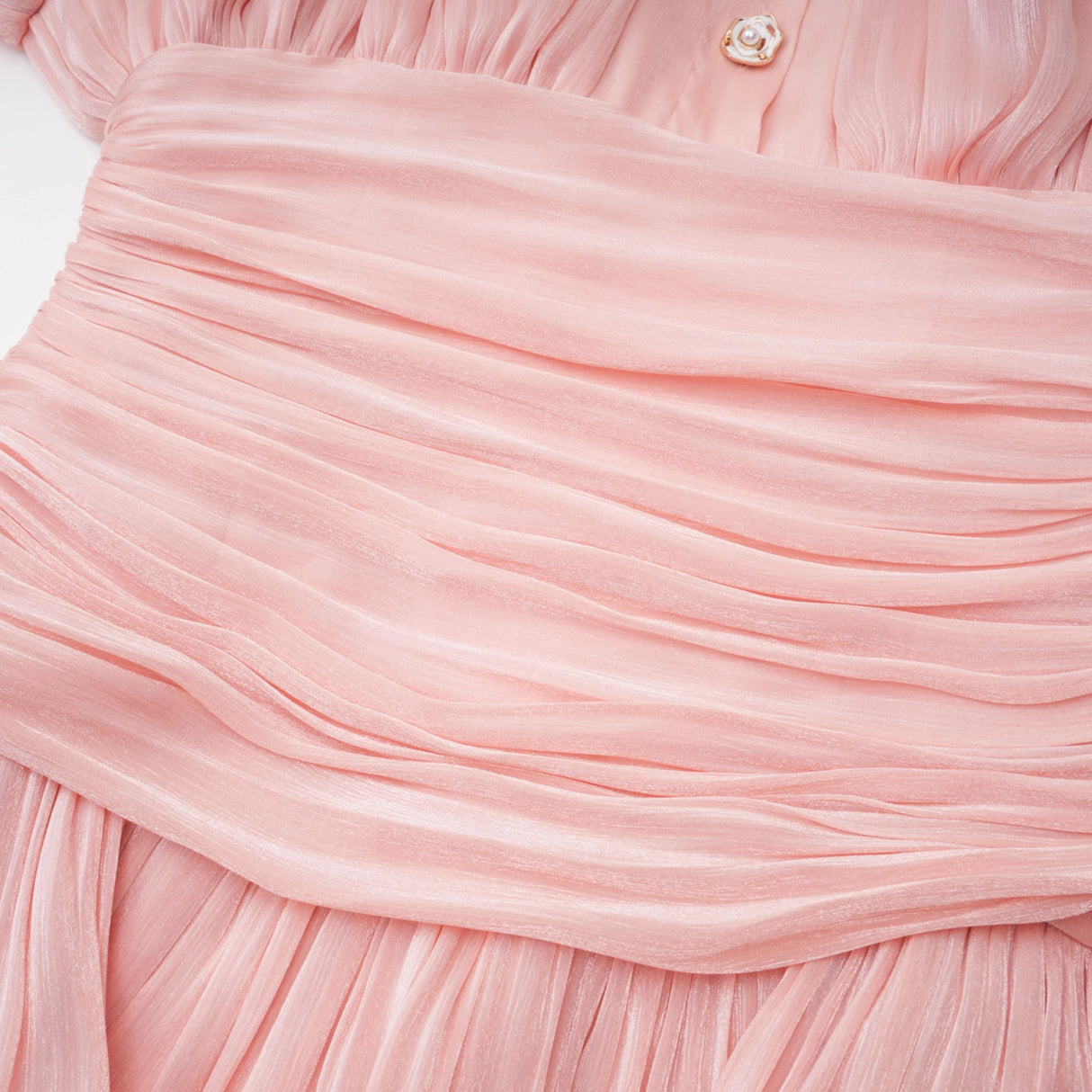 Emersyn Pink HighNeck Ruffled Detail Mini Dress