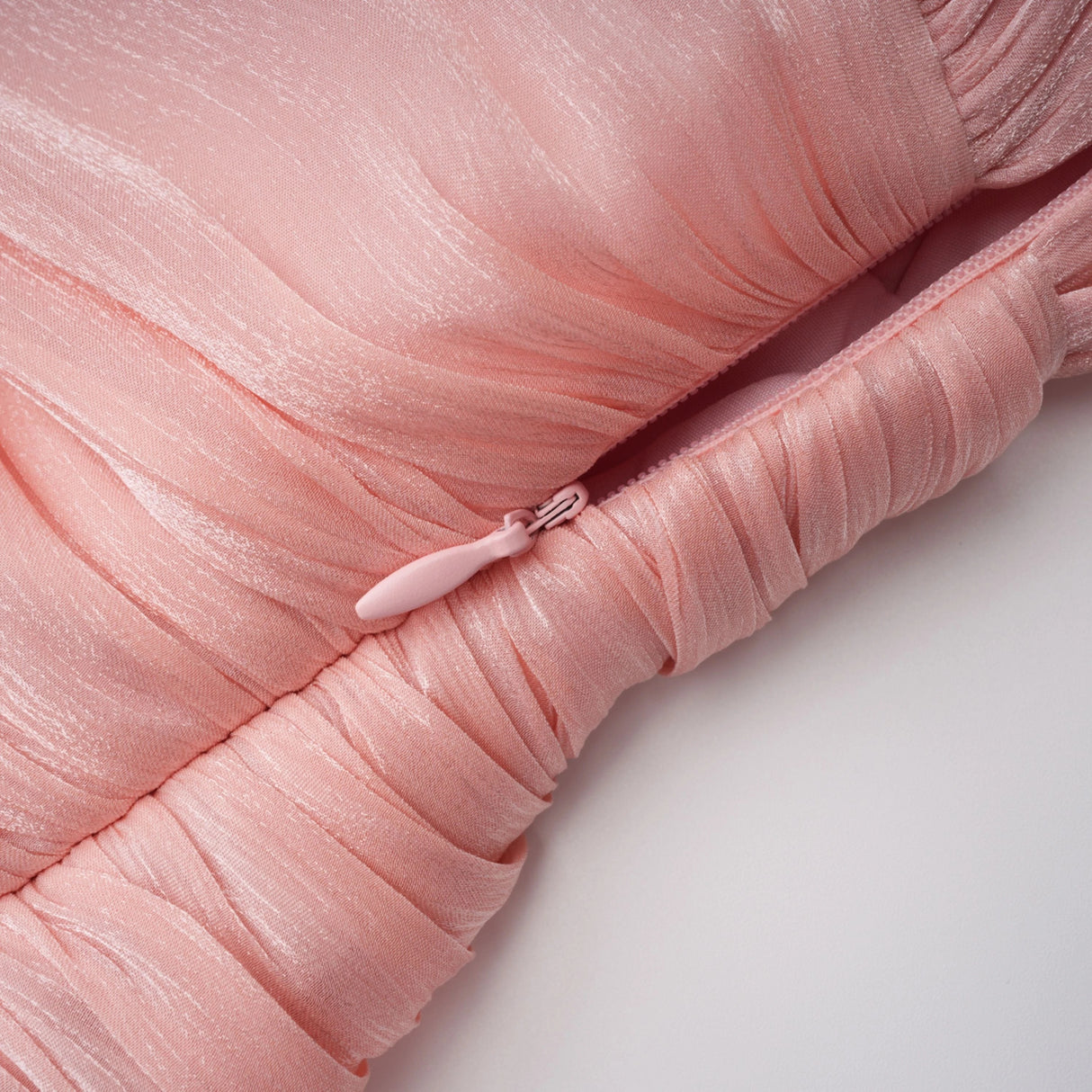 Emersyn Pink HighNeck Ruffled Detail Mini Dress