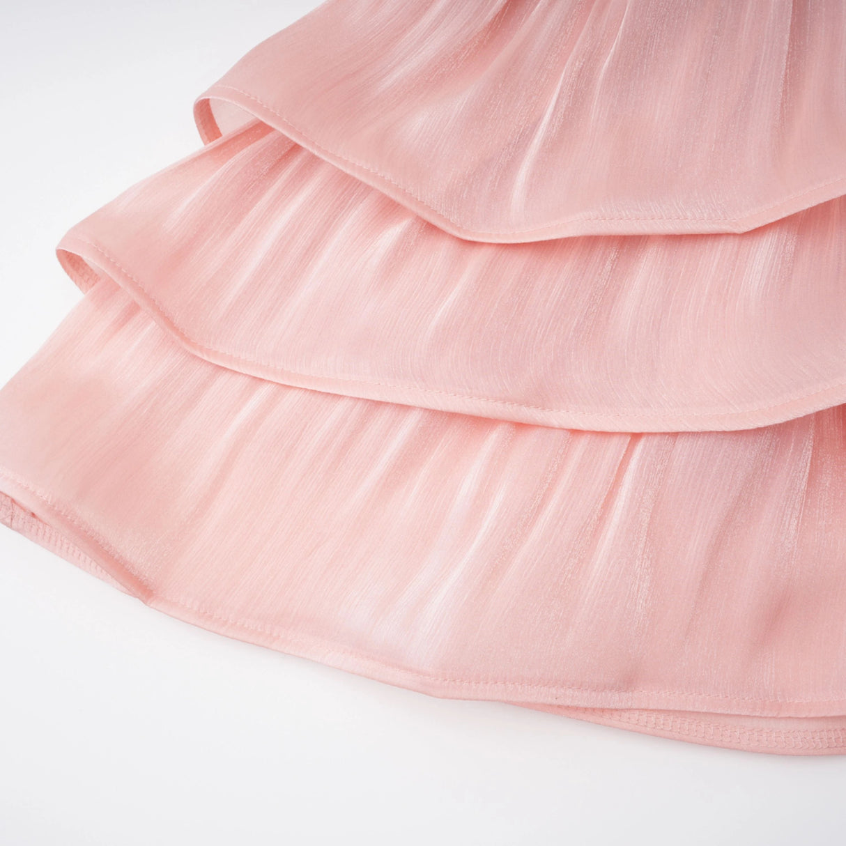 Emersyn Pink HighNeck Ruffled Detail Mini Dress