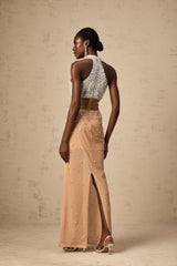 Emery Maxi Dress – Halterneck – Crystal Embellishment – Tulle Design