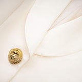 Emilee Coat - Wool Blend - Tonal Lapels - Button Front - Ankle Length