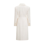 Emilee Coat - Wool Blend - Tonal Lapels - Button Front - Ankle Length