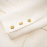 Emilee Coat - Wool Blend - Tonal Lapels - Button Front - Ankle Length