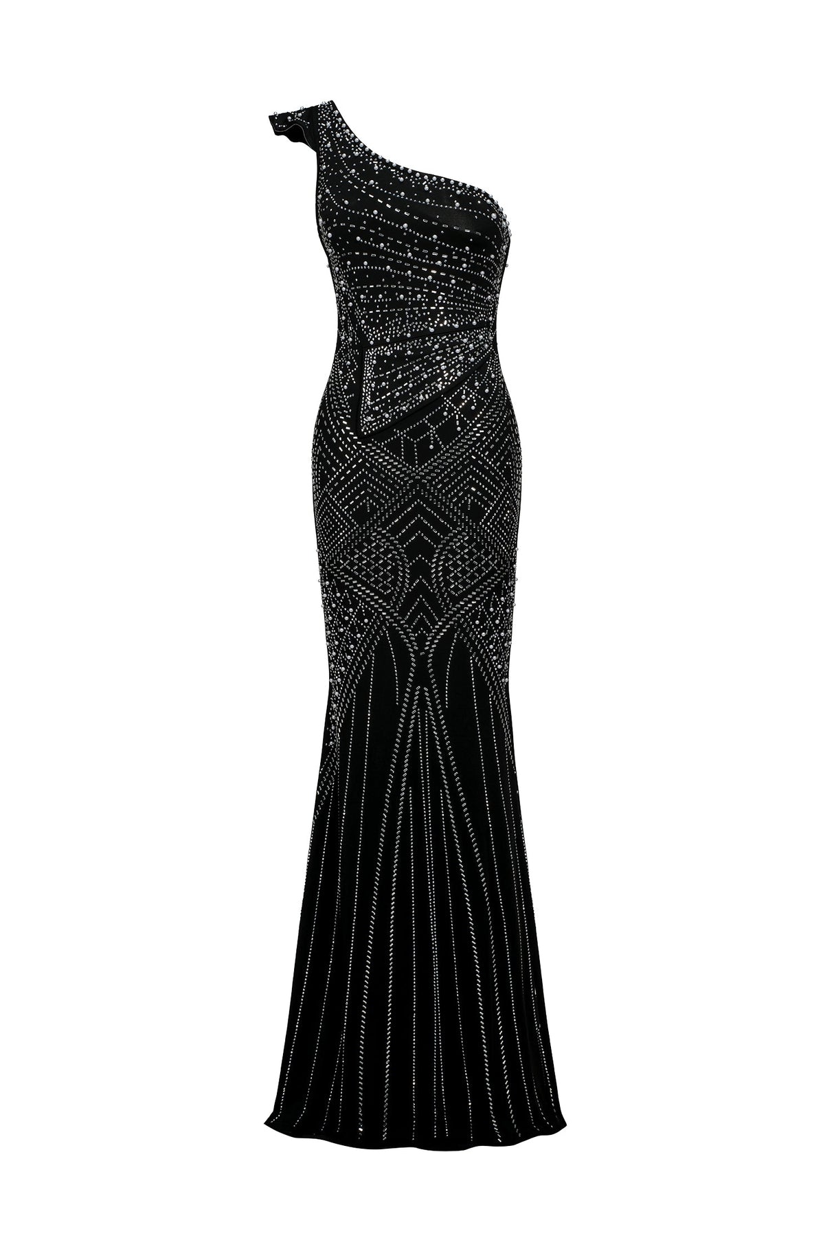 Emilia Black Diamond Detail Maxi Dress