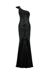 Emilia Black Diamond Detail Maxi Dress