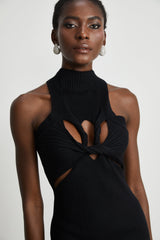 Émilie twistdetail cutout mini dress