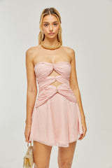Émilienne cutout pleated offshoulder mini dress