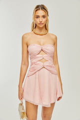 Émilienne cutout pleated offshoulder mini dress
