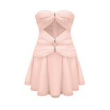 Émilienne cutout pleated offshoulder mini dress