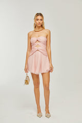 Émilienne cutout pleated offshoulder mini dress