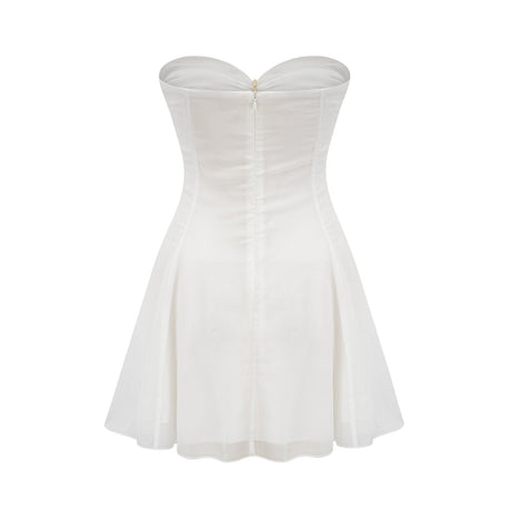 Émilienne cutout pleated offshoulder mini dress