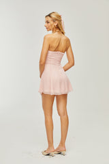 Émilienne cutout pleated offshoulder mini dress