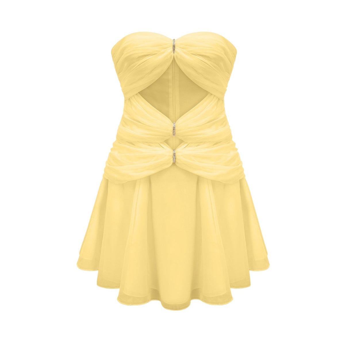 Émilienne cutout pleated offshoulder mini dress