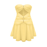 Émilienne cutout pleated offshoulder mini dress
