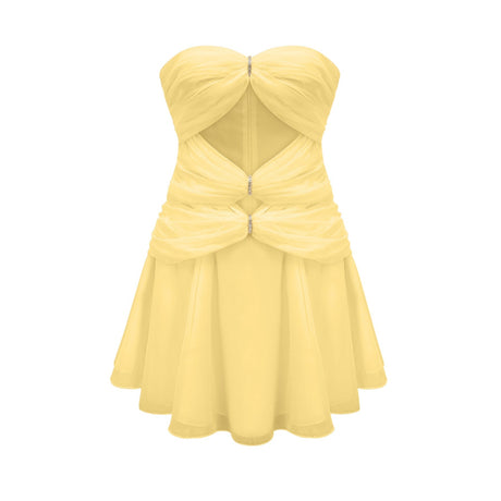 Émilienne cutout pleated offshoulder mini dress