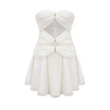 Émilienne cutout pleated offshoulder mini dress