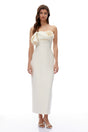 Emily Cream Off Shoulder Maxi Dress with 3D Florals