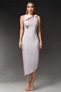 Emma Lavender Sleeveless Maxi Dress with Hollow-Out Design and Floral Accents