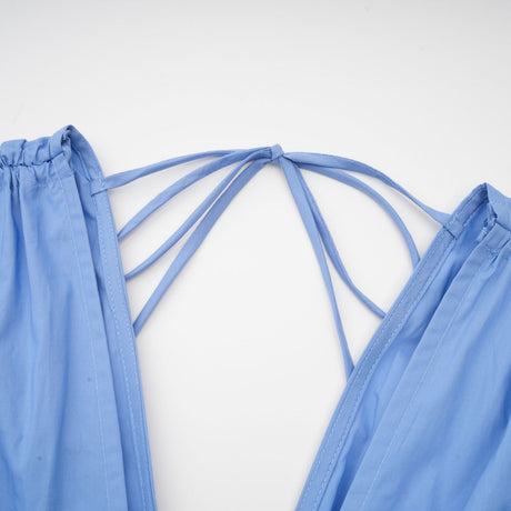 Emma petaldetail drawstring maxi dress in Blue