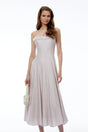 Emma Purple Halterneck 3D Floral Cinched Midi Dress