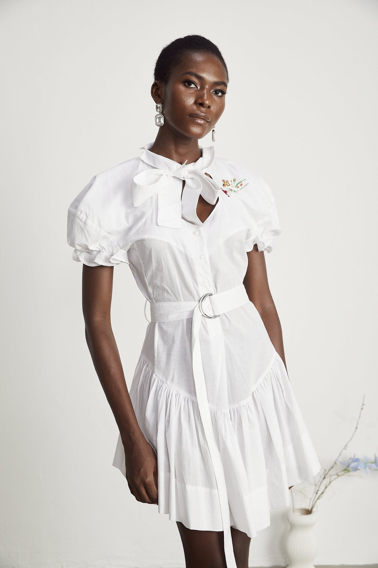 Emmanuela floralembroidered mini dress