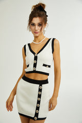 Emmelina cropped top  skirt matching set