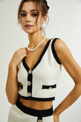 Emmelina cropped top  skirt matching set