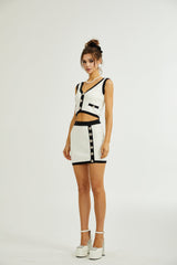 Emmelina cropped top  skirt matching set