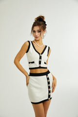 Emmelina cropped top  skirt matching set
