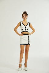 Emmelina cropped top  skirt matching set