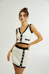 Emmelina cropped top  skirt matching set