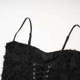 Emmelina Maxi Dress - Sleeveless Spaghetti Strap Lace Overlay Tie Closure Elegance