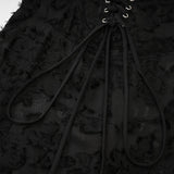 Emmelina Maxi Dress - Sleeveless Spaghetti Strap Lace Overlay Tie Closure Elegance