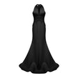 Emmeline Black Train Design Gathered Maxi Dress