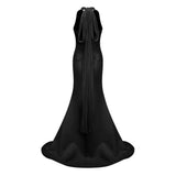 Emmeline Black Train Design Gathered Maxi Dress