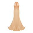 Emmeline Orange Train Design Gathered Maxi Dress