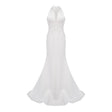 Emmeline White Train Design Gathered Maxi Dress