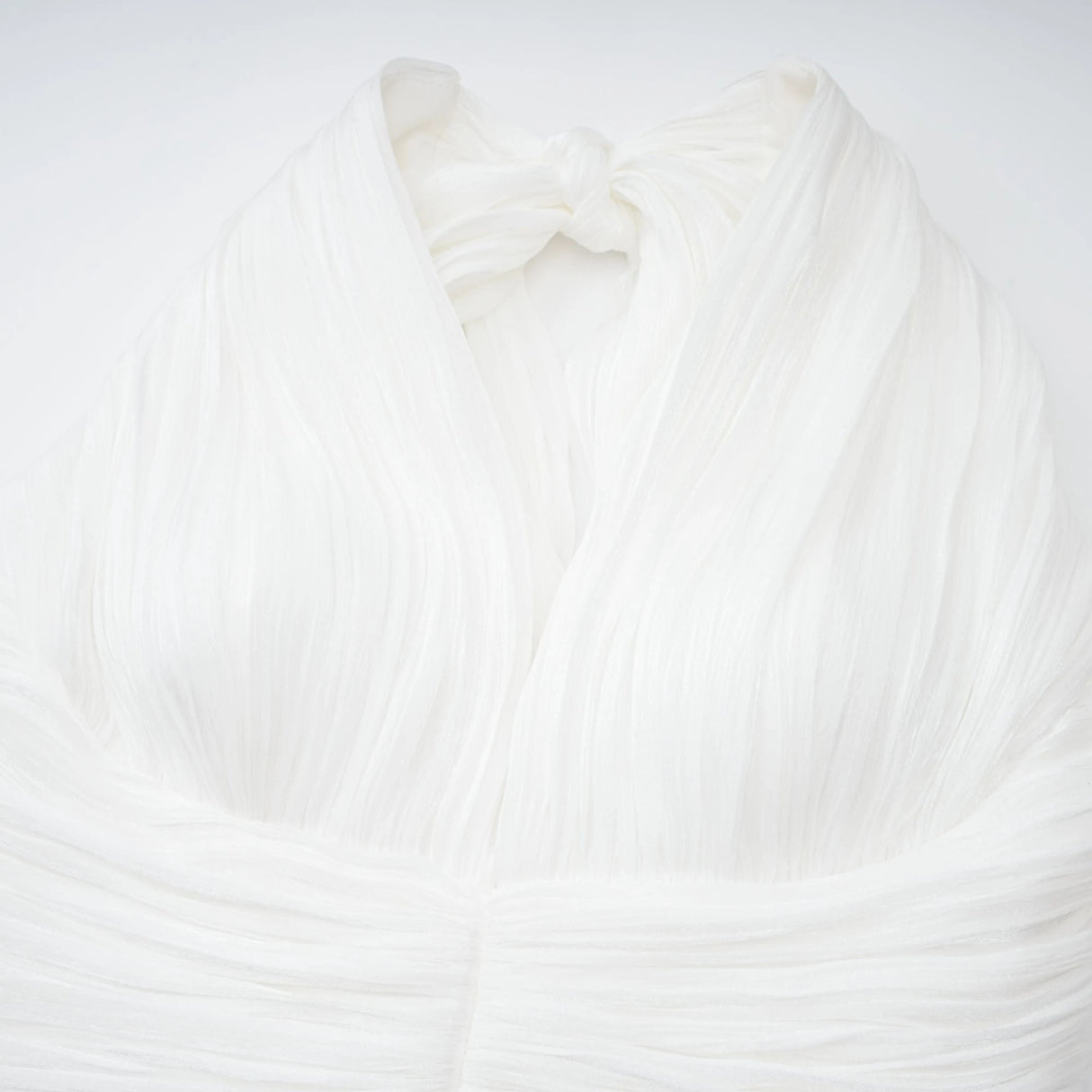 Emmeline White Train Design Gathered Maxi Dress