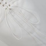 Emmeline White Train Design Gathered Maxi Dress