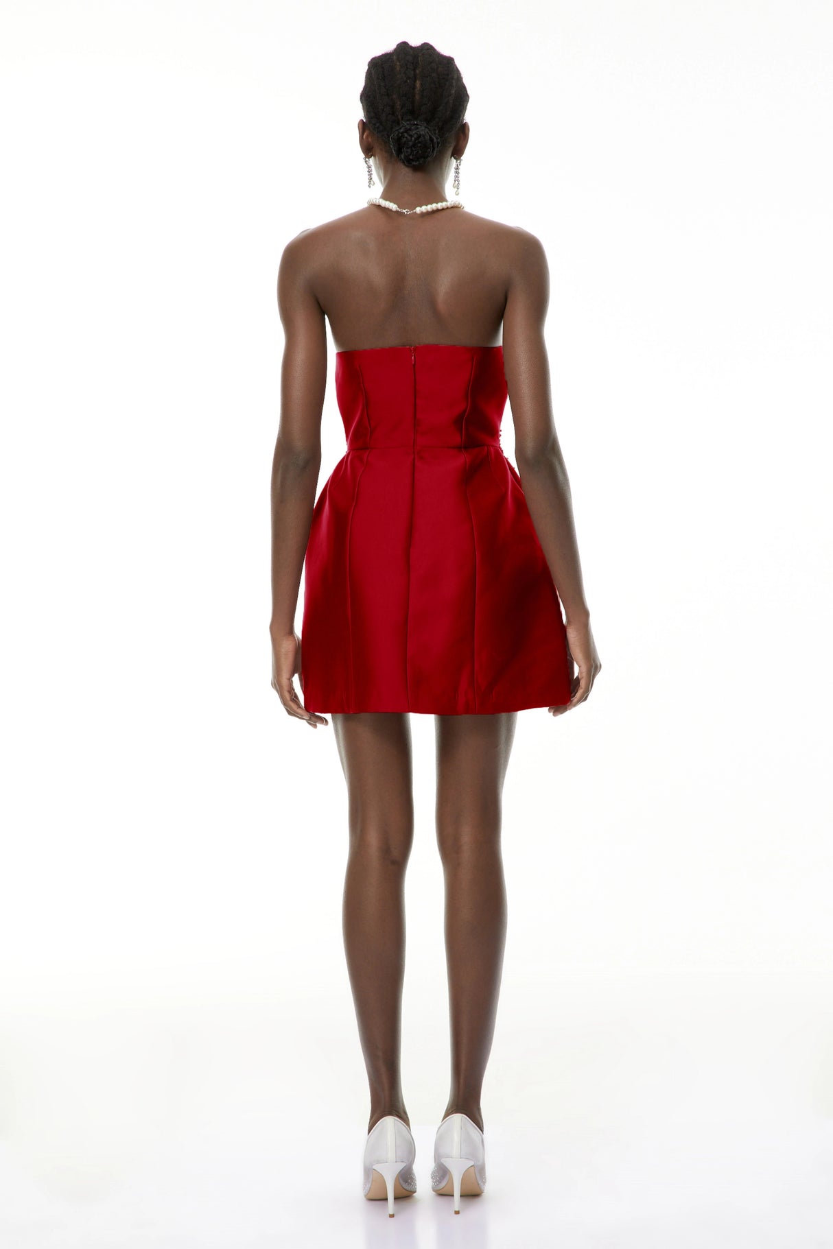 Eneko Red Bead Embellished Mini Dress